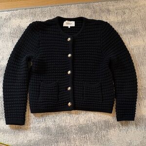 Ba&sh Textured Black Cardigan Sweater size 1